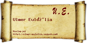 Ulmer Eulália névjegykártya